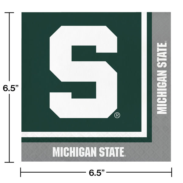 Michigan State University Spartans Party Bundle 9" Plate (16) Lunch Napkins (20)