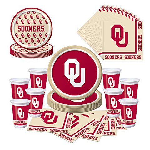 Oklahoma Sooners Party Pack - Plates, Cups, Napkins
