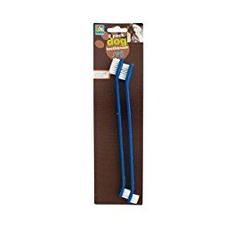 Duke's Pet Products Two-Piece Dog Toothbrush Set: Double Sided Canine Dental Hygiene Brushes with Long 8 1/2 Inch Handles and Super Soft Bristles